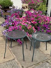 Pair Blue Metal Mesh Bistro Chairs Set of 2 with Backrest Outdoor 40x40x90cm