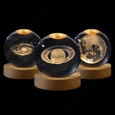 Listing image for USB 3D Moon Planet Globe Galaxy Night Light LED Crystal Ball Table Lamp Bedside