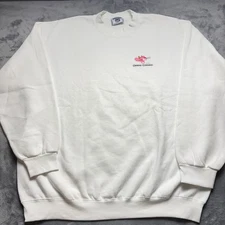 Vintage 1995 Lee Sweatshirt Mens 2XL White Logo Owens Corning Fleece Lined 90s