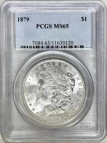 1879 MORGAN SILVER DOLLAR PCGS MS65