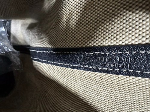 Bolso de Mano de Compras HERMES Garden Party PM Beige Lona Cuero Negro Asa Borde - Imagen 20 de 24