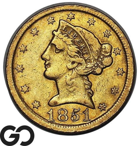 1851-D Liberty Half Eagle — photo from the most recent tracked eBay sale
