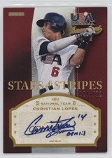 2013 USA Baseball Champions Stars & Stripes Signatures Christian Lopes Auto 1q8g