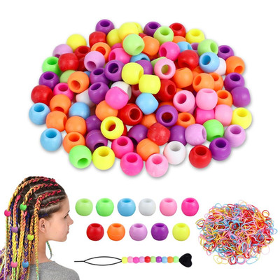 120 Stück Silikon Haarperlen Bunte Weiche Mini Silikonperlen Pony Haarperle Rege