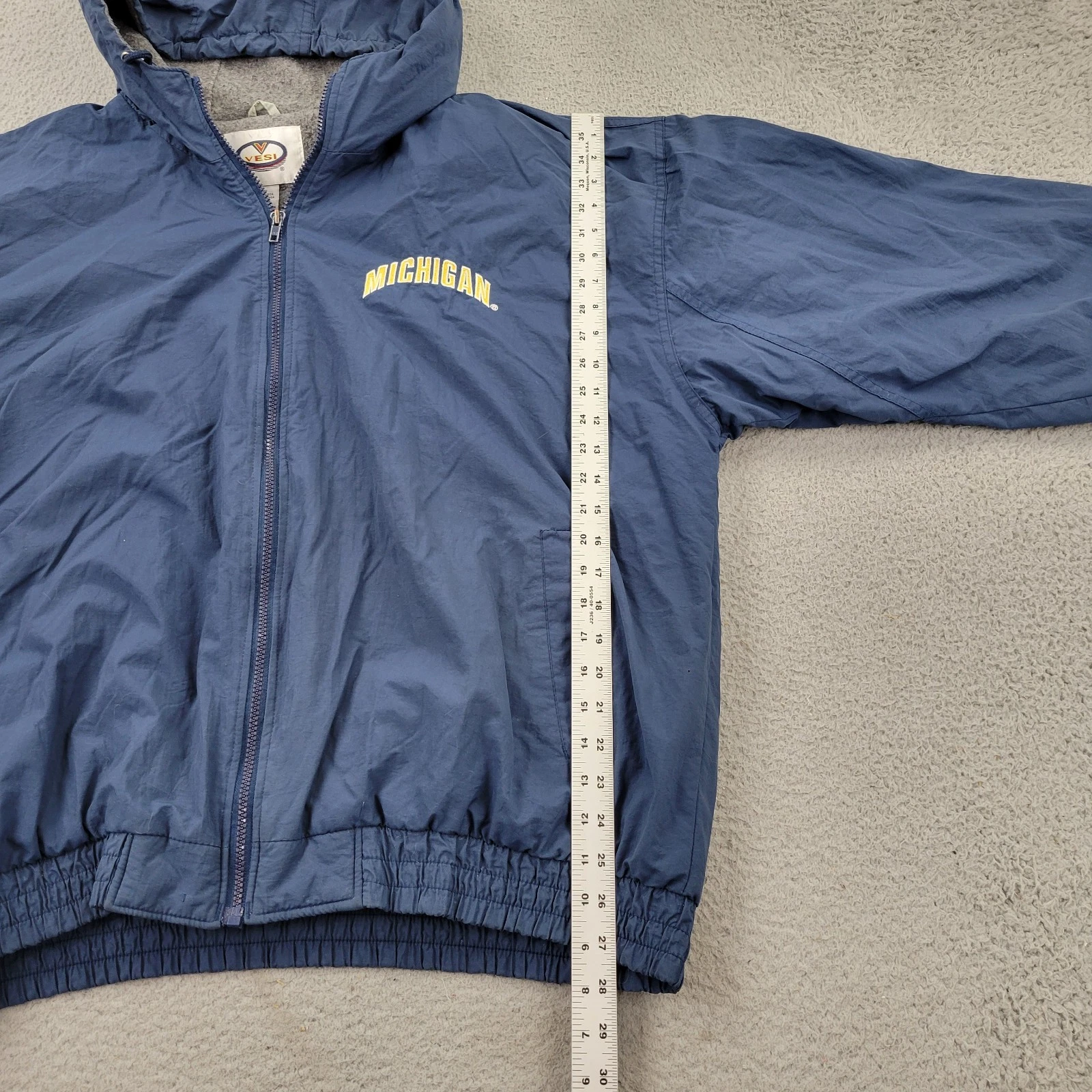 University of Michigan Jacket Mens XL Lined VTG 90s Embroidery Hooded Vesi - product detail image 12