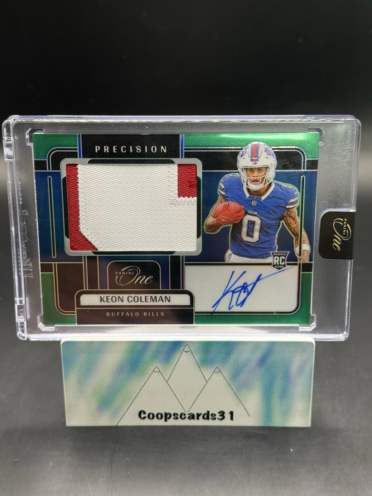 Keon Coleman Panini One #316 Patch Autograph-Green