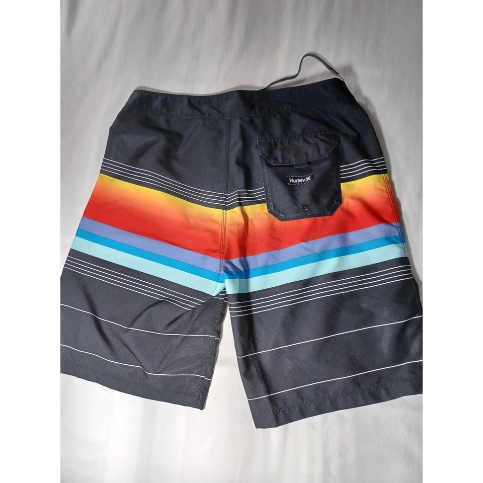 Pantalones Cortos Hurley Board Para Hombres 30 Bañadores Rayas Arco Iris Colorido Playa Foto 2 de 3