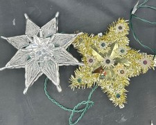   - 4 Lighted Star Tree Toppers - NICE - works 