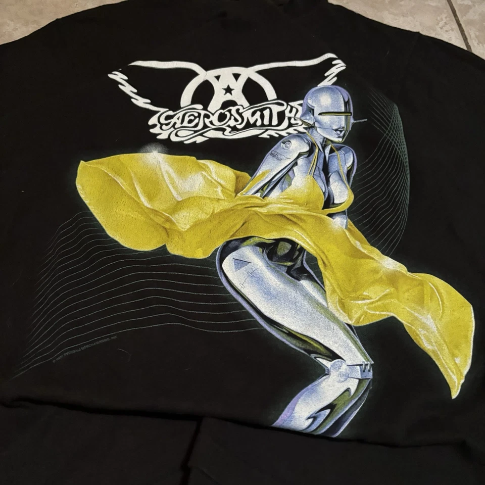 Vintage Aerosmith Shirt Hajime Sorayama 2001 Tour Concert Giant Men Sz Medium - Image 3 of 4