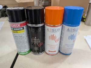 Spotcheck/AESUB Scanning Sprays: Blue, Orange, Clear, White