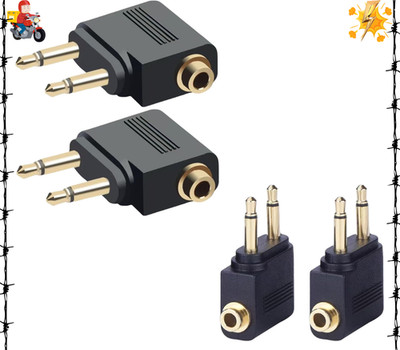 2-Pack Airplane Headphone Adapter, Dual 3.5Mm Male to 3.5Mm Female Gold Plated F