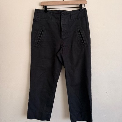 Isabel Marant Etoile Cotton Linen Cargo Crop Pants 40 US 8 Black Military