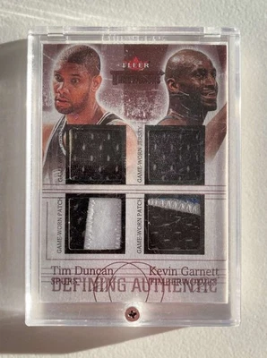 Tim Duncan Kevin Garnett /25 Defining Authentic Fleer Properties 4 Patch - Bild 1 von 2