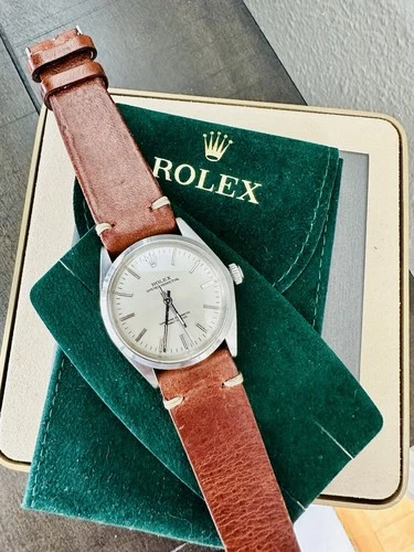 Men’s Stainless Rolex Oyster Perpetual 34mm Watch Ref 1002 With Silver Dial