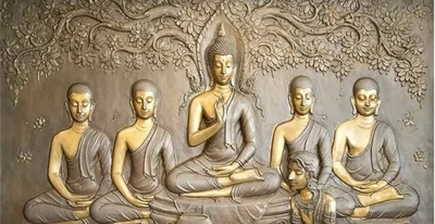 Relief Buddha Wall Sticker Peel Decal Huge Zen Yoga Meditation Mural Ornate New - Photo 1/4
