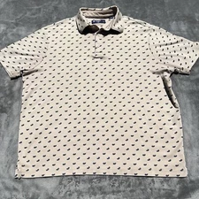Cremieux Classics Mens Polo Shirt Size L Khaki Geo Print