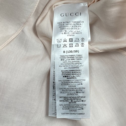 Gonna Gucci ricamata rosa chiaro logo GG ghirlanda bambina tulle taglia 8 anni M-L - Foto 8 di 11