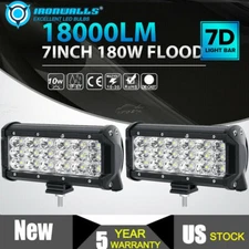 7"inch 180W Combo LED Work Light Bar Spot Flood Driving Offroad SUV UTV ATV Boat