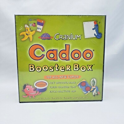 Cranium Cadoo Booster Box 300 New Cards New Mask Clay Pad 2002 Ages 7 Up Family 