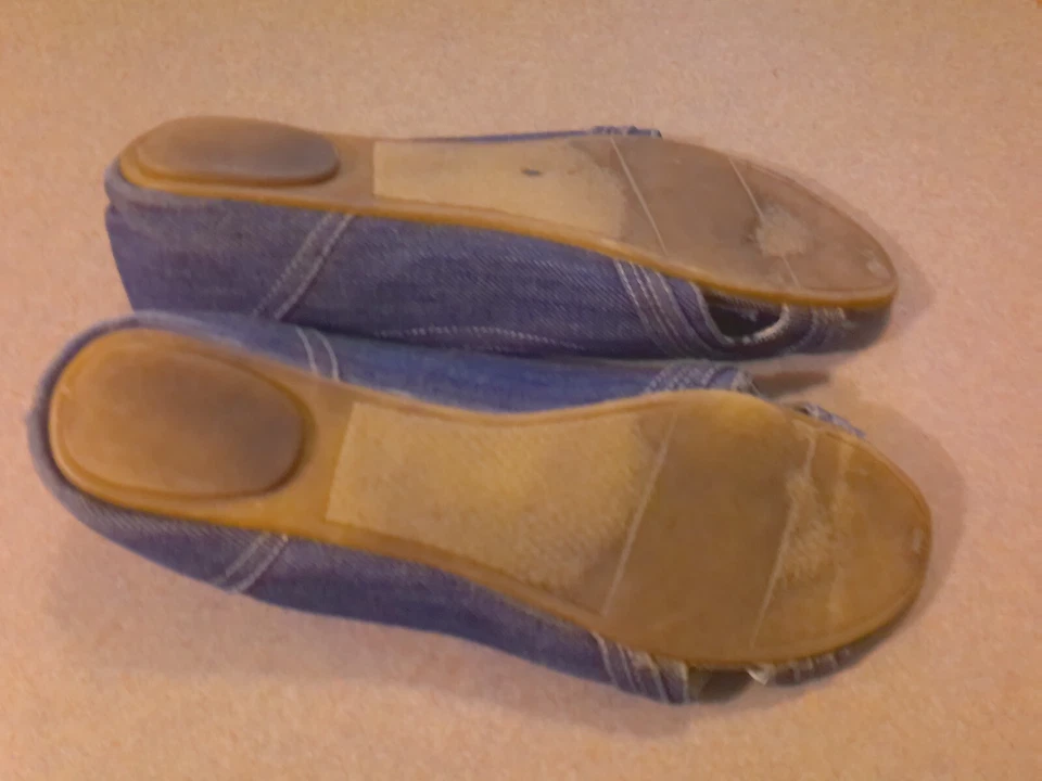 Fashion Bug Denim Ballet Flat Open Toe Shoes Size 9.5 - Image 4 of 4