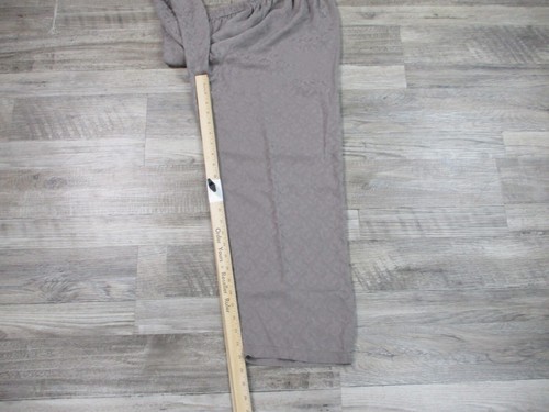 Judith Heart Pajamas Womens Medium Taupe Jacquard Silk Pant Shirt Lounge - Picture 14 of 20