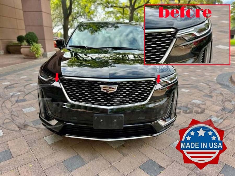fit:2020-2025 Cadillac XT6 Front Bumper Headlight Cover Accent Trim ...