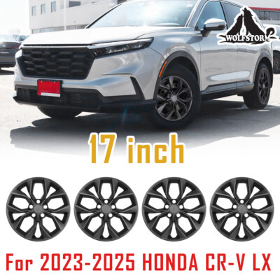 Black Matte 17'' Hubcaps For 2023-2026 HONDA CR-V LX Wheel Rim Cover 4Pcs Snap on