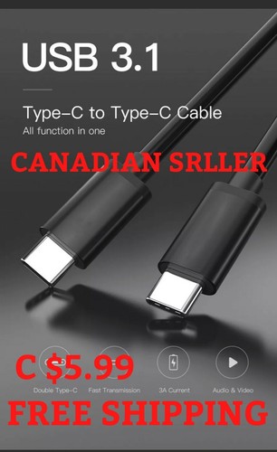 USB 3.1 Type-C To USB C Cable Fast Charge Data Sync cable For MacBook, NOTE10 - Photo 6 sur 6