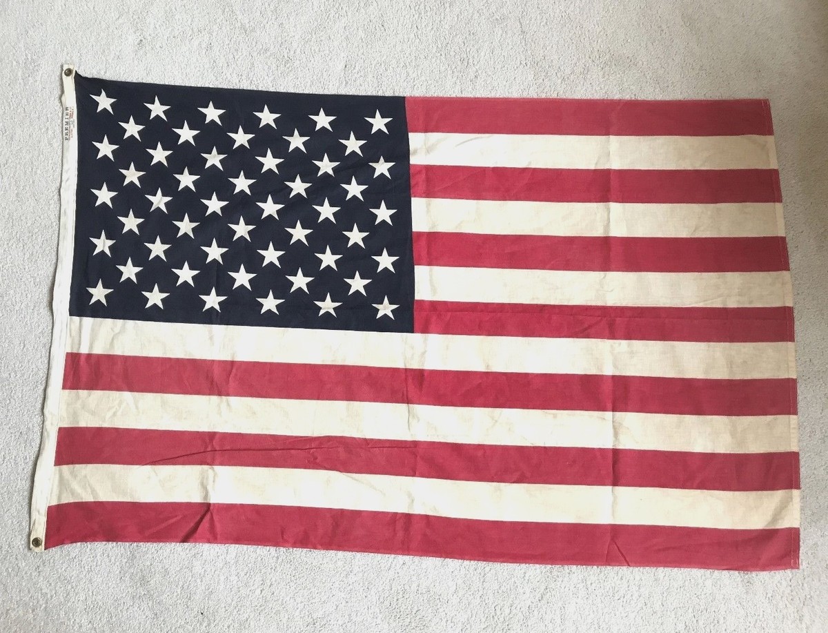 アンティークアメリカ国旗布製アイテム Vintage Premier 100% Cotton Bunting 50 Star USA Nation Flag 36