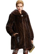 Women's Sz 10/12 M/L Showroom New Mahogany Mink Fur Coat Jacket