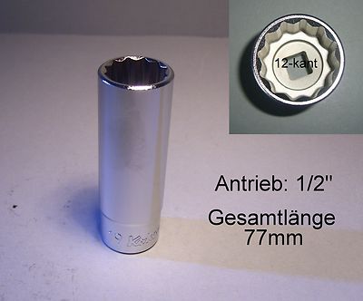 Koken Stecknuss 1/2'' Sw. 19mm Lg. 77mm 12kant
