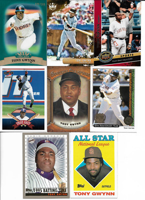 Tony Gwynn 8 Card Lot With Tier One 189/199 + Inserts NM