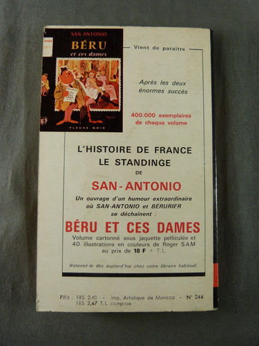 SAN-ANTONIO - Berceuse pour Bérurier - n°244, B2 1967 type J - Picture 2 of 3