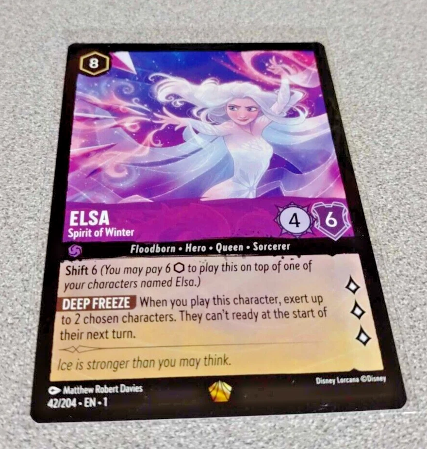 Disney Lorcana Elsa Spirit of Winter Legendary Rare NON-Foil 42 Disney Lorcana Elsa Spirit of Winter Legendary Rare NON-Foil 42