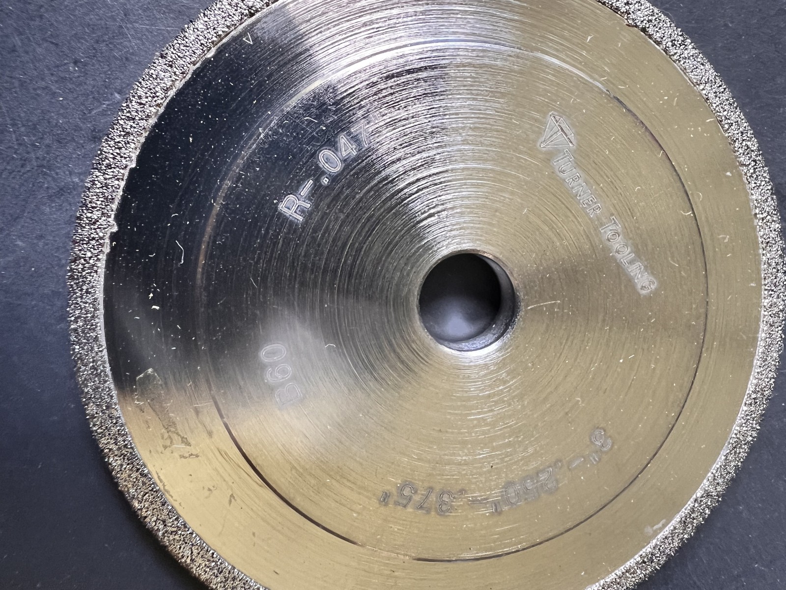 3 TURNER TOOLING  3" x .250 x .375  R= .047 E-PLATED AMBER CBN ABRASIVE WHEELS