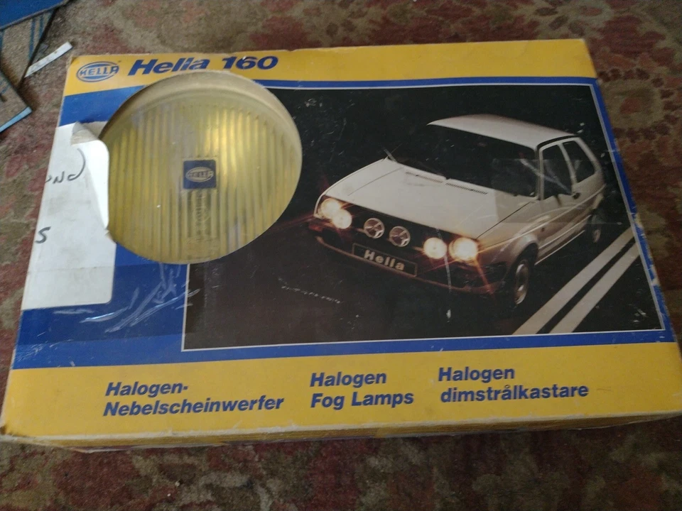 Faros antiniebla negros Hella 160 originales en VW Porsche Mercedes y camiones envío gratuito Foto 2 de 4
