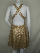 Tobi dress size small sequin club part cocktail gold above knee sleeveless EUC