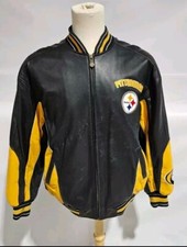 Carl Banks brand Pittsburgh Steelers leather jacket. Size large.