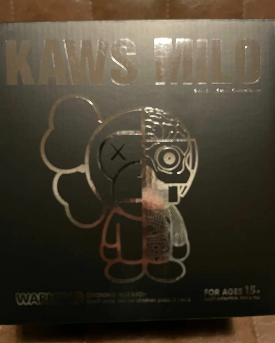 KAWS x BAPE DISSECTED A BATHING APE Original Fake BABY MILO BLACK VINYL FIGURE