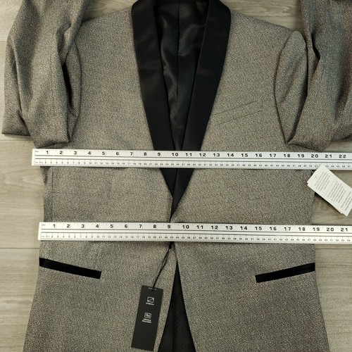 J Ferrar Smoking Blazer Herren 40 S Slim Fit Schalkragen Splitter Glanz Ein Knopf - Bild 16 von 19