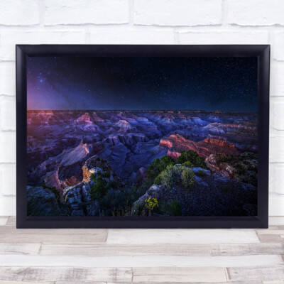 Grand Canyon Night Valley Purple Rock Stone Mountain Farbe Wandkunstdruck