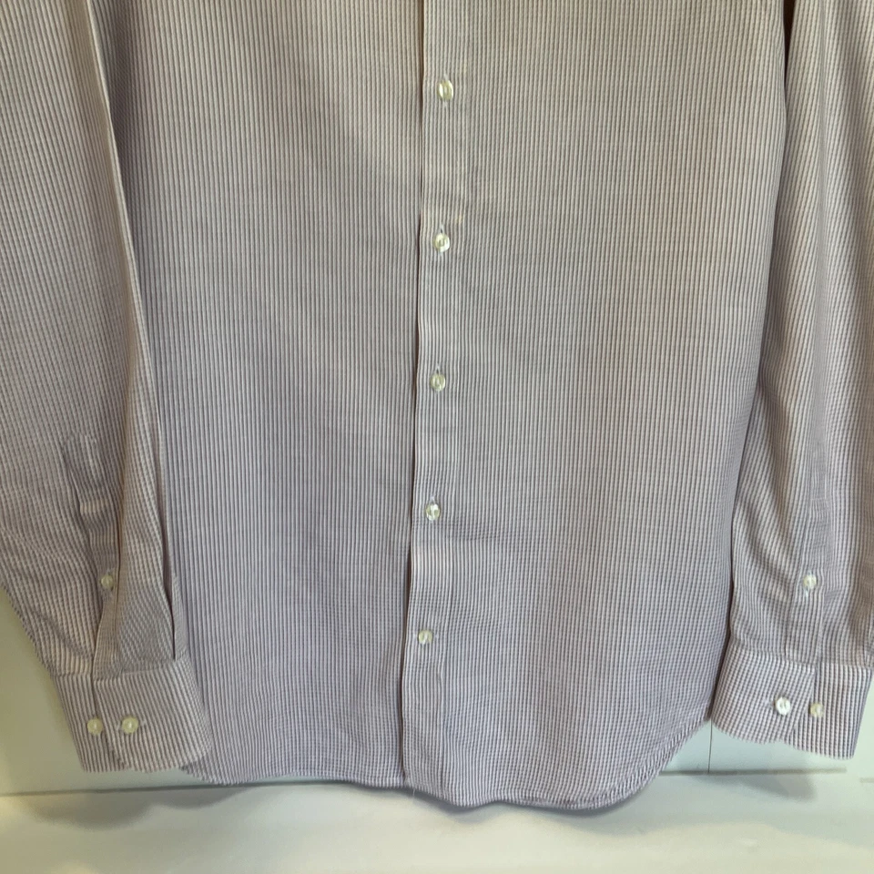Camisa Armani Collezioni Para Hombre Talla M 15.5/39 Rosa Purpúreo Botón Delantero Foto 3 de 4