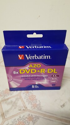 Verbatim Dual-Layer DVD+R Discs 8.5GB 8x w/Jewel Cases 5/Pack Silver 95311