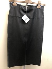 $3245 New Brunello Cucinelli Womens Skirt Leather Black Size 6 42 M Medium
