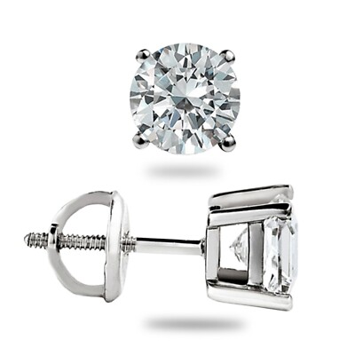 .55 CT GRA Moissanite Stud Earrings   14K White Gold   Southern Charm Gift Ready