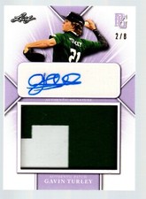 2021 Leaf Perfect Game Showcase Patch Autograph Lavender #PAGT1 Gavin Turley 2/8