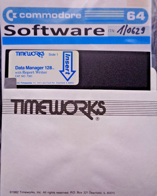 COMMODORE 128 -- DATA MANAGER 128 (TIMEWORKS - DISK)