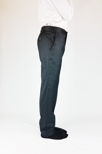 Pantalones VALENTINO para hombre gris lana virgen pliegue frontal pierna recta (IT 46) - Imagen 3 de 11