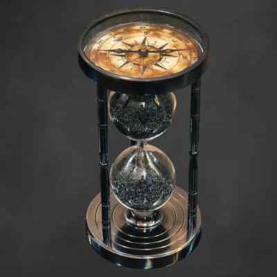 Antique Brass Sandtimer Hourglass,Vintage Table Top Decorations Home Decor