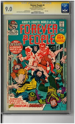 Forever People #4 SS CGC 9.0 Signed on the first page by Joe Simon 1 of 1